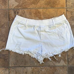 White denim shorts